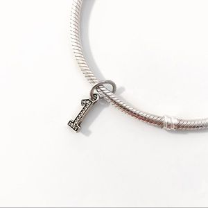 Pandora Number 1 Cubic Zirconium Dangle Charm